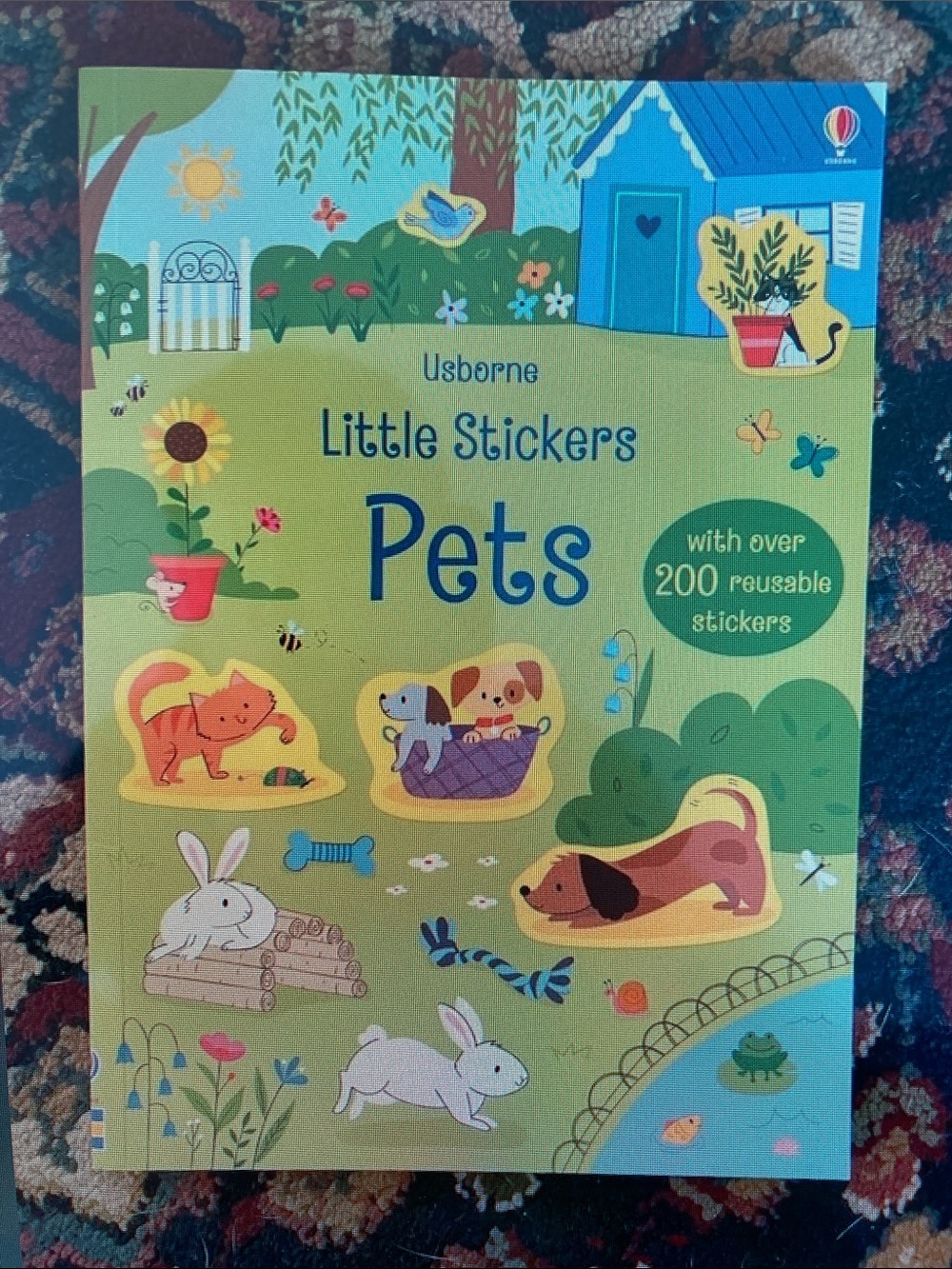 Usborne Little Stickers Pets - Green and Blue Sticker Activity Book